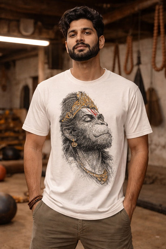 Hanuman Ji Regular T-Shirt | Off White