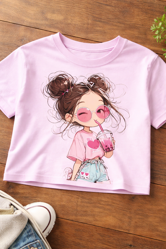 Anime Style And Pink Vibes Crop Top – Women | Lovely Lavender