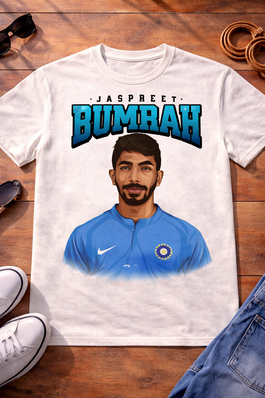 Jaspreet Bumrah T-Shirt – Men & Women | Moon White