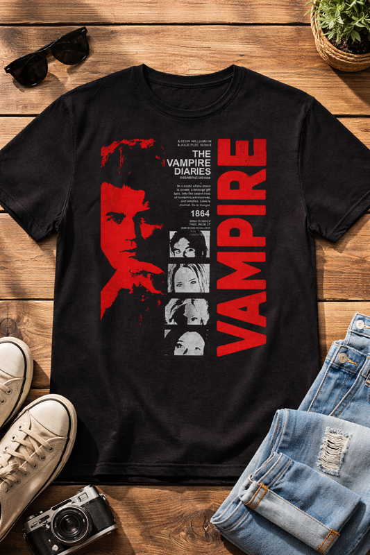 TVD Stefan Unisex T-Shirt | Midnight Black (Regular Fit)