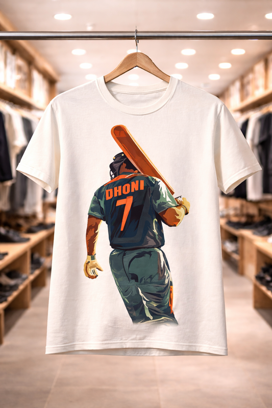 Dhoni T-Shirt – Men & Women | Moon White – alternate product view 2