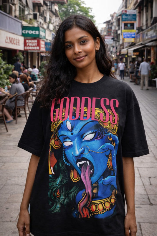 Goddess Kali Drop-Shoulder T-Shirt | Black