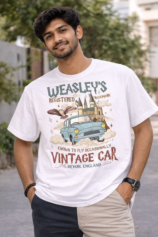 Harry Potter Weasley's Car T-Shirt | White