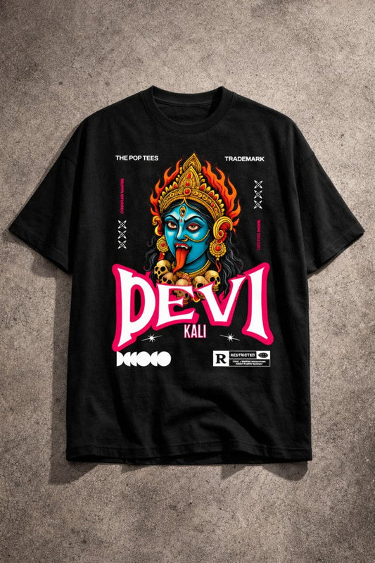 Devi Kali Drop-Shoulder T-Shirt | Black