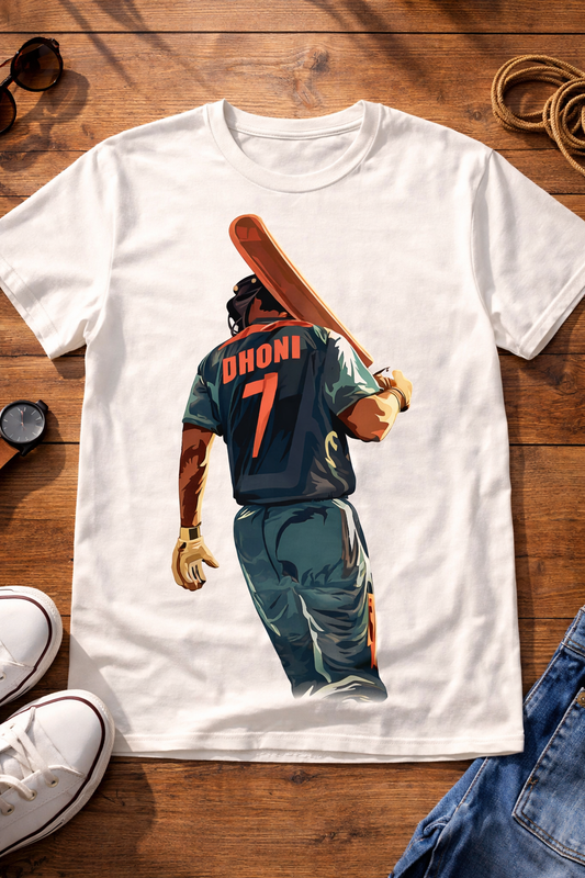 Dhoni T-Shirt – Men & Women | Moon White – product image