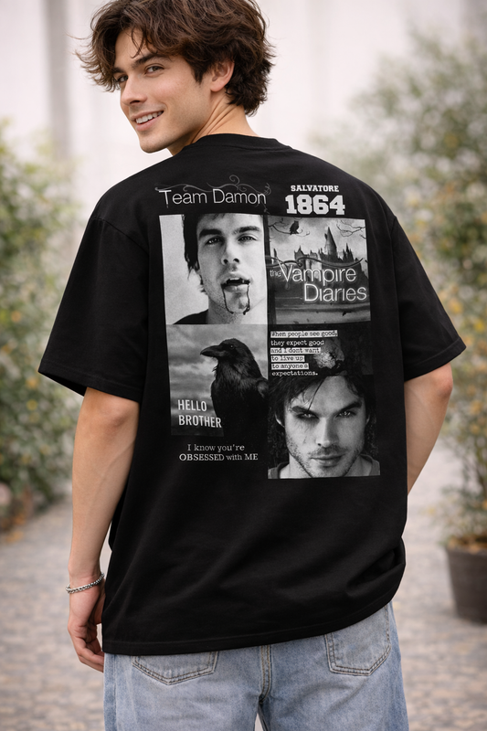 TVD Team Damon T-Shirt | Midnight Black (Drop-Shoulder)