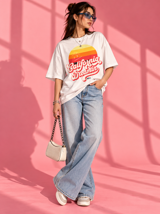 California Dreaminβ Drop-Shoulder T-Shirt | White