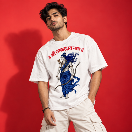 Sri Ram In Wind Regular T-Shirt | Off-White