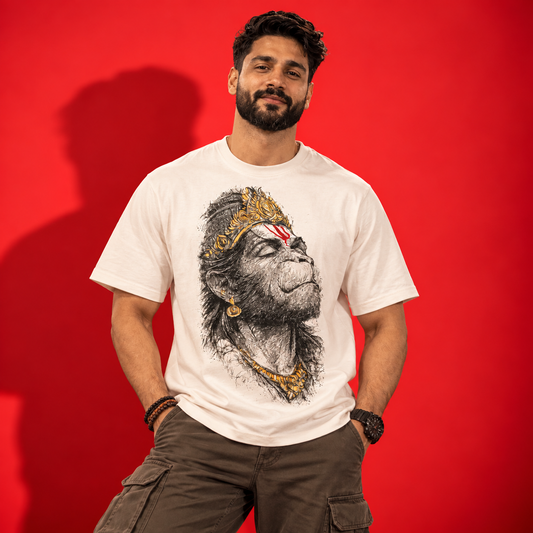 Hanuman Ji Regular T-Shirt | Off White