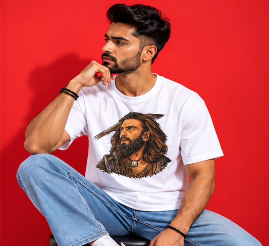 Hamza Ali Mazari T-Shirt | Dhurandhar T-Shirt – Men & Women | Moon White