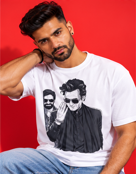 Rehman Dakait T-Shirt | Dhurandhar T-Shirt – Men & Women | Moon White