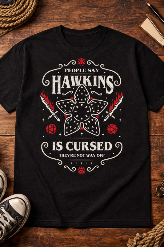 Hawkins is Cursed Unisex T-Shirt |  Black