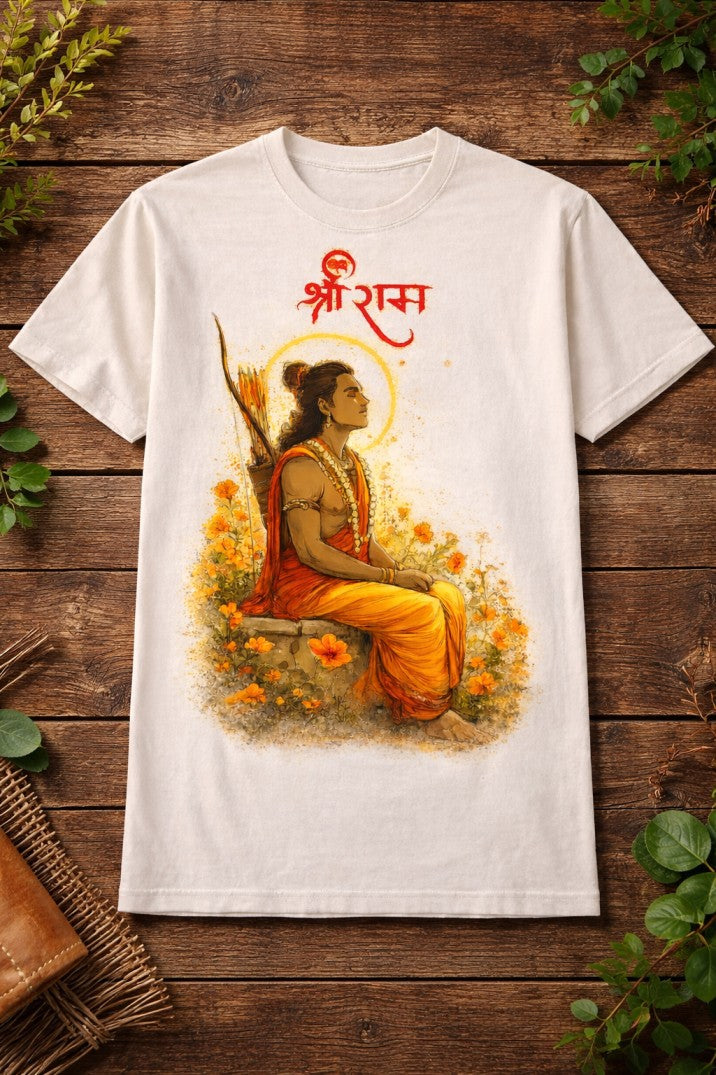 Sri Ram Sitting Regular T-Shirt |  Off White