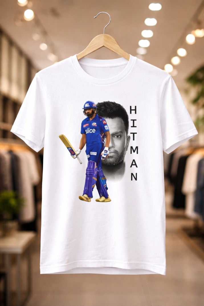 Rohit Sharma Hitman T-Shirt – Men & Women | Moon White
