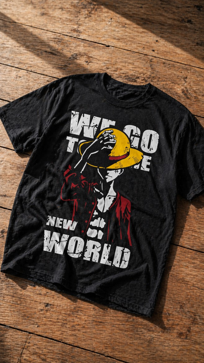 One Piece New World Drop-Shoulder T-Shirt – Men & Women | Black