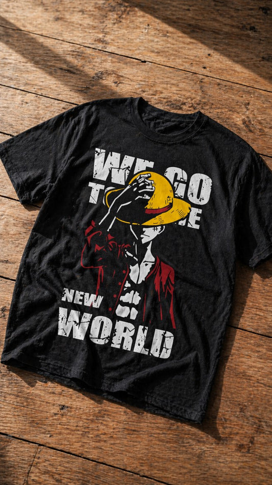 One Piece New World Drop-Shoulder T-Shirt – Men & Women | Black