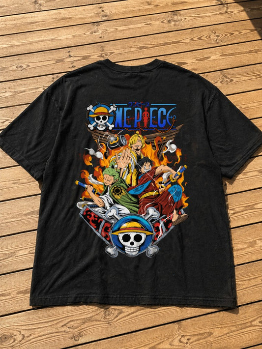 One Piece Anime Drop-Shoulder T-Shirt – Men & Women | Black