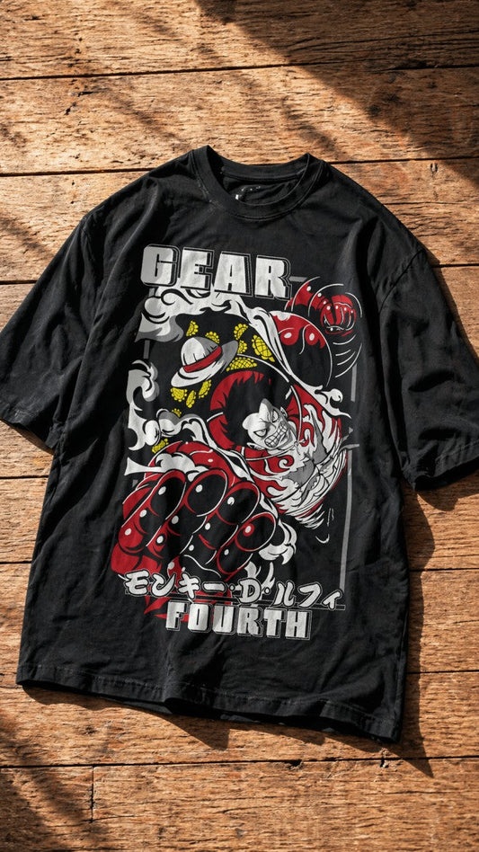 One Piece Gear Fourth Drop-Shoulder T-Shirt – Men & Women | Black