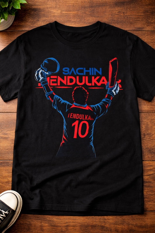 Sachin Celebrating T-Shirt – Men & Women | Midnight Black