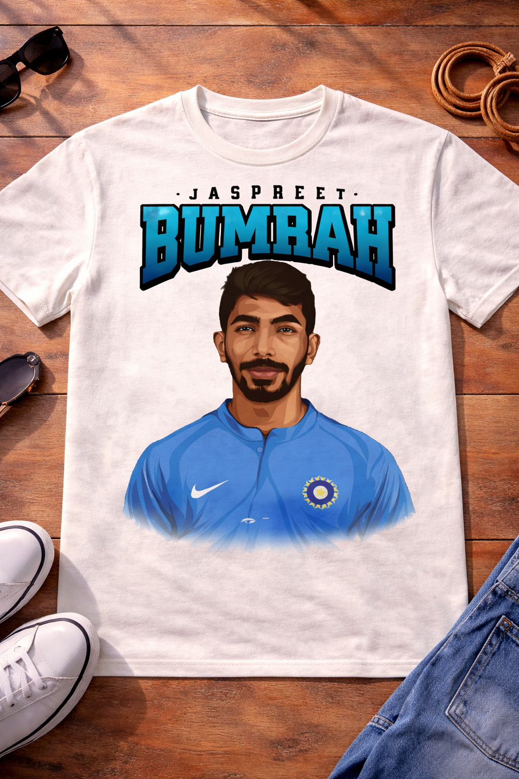 Jaspreet Bumrah T-Shirt – Men & Women | Moon White