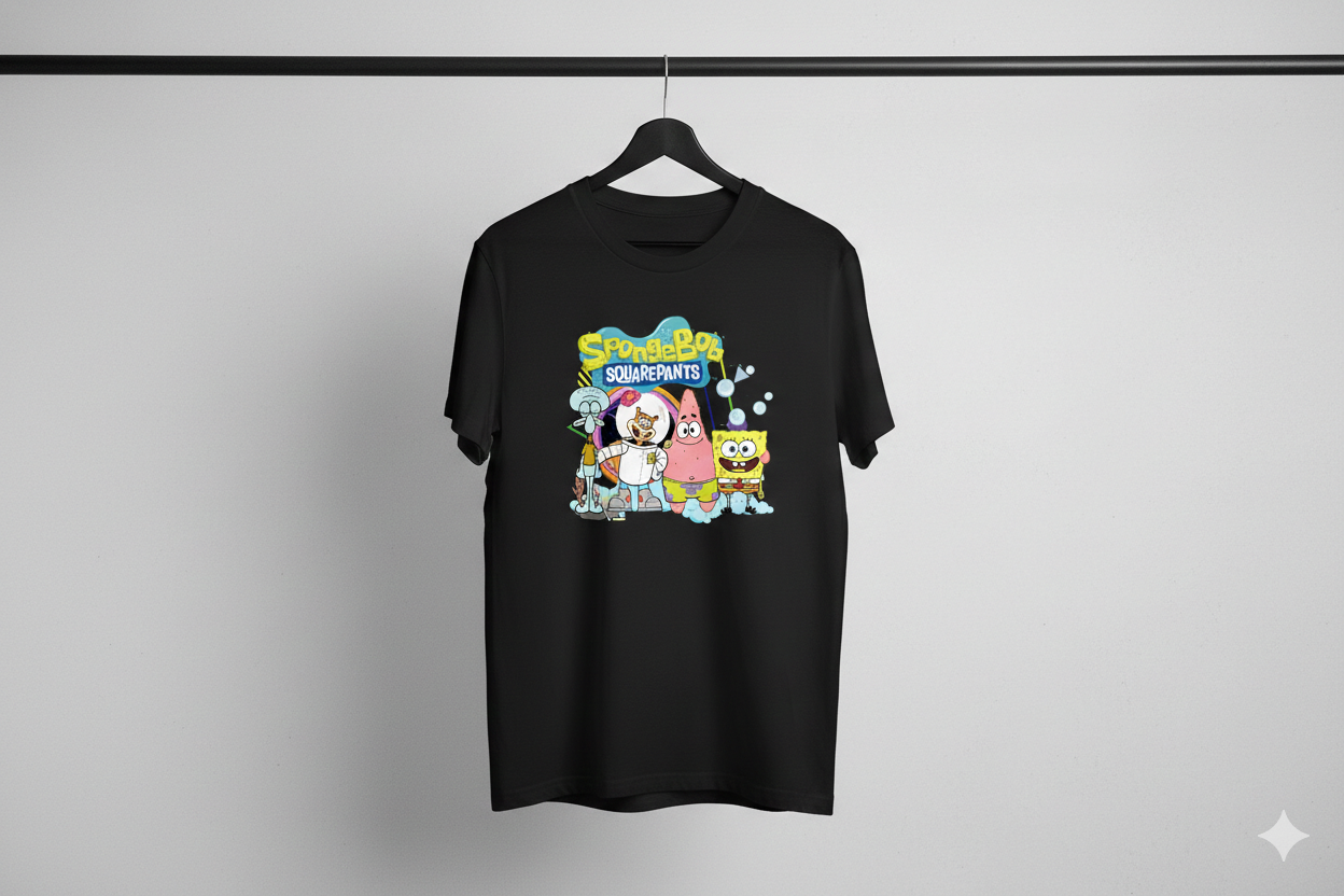 Sponge Bob Square Pants Unisex T-Shirt |  Black