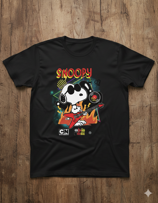 Snoopy Rock  Unisex T-Shirt |  Black