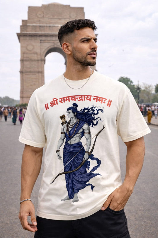 Sri Ram In Wind Regular T-Shirt |  Off-White