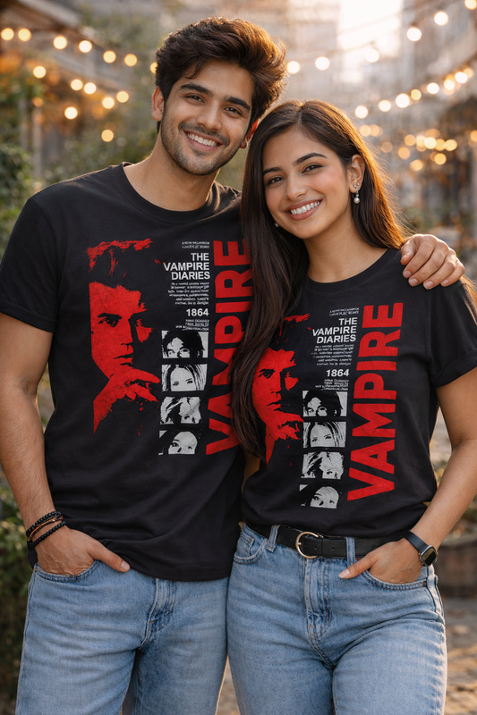 TVD Stefan Unisex T-Shirt | Midnight Black (Regular Fit)