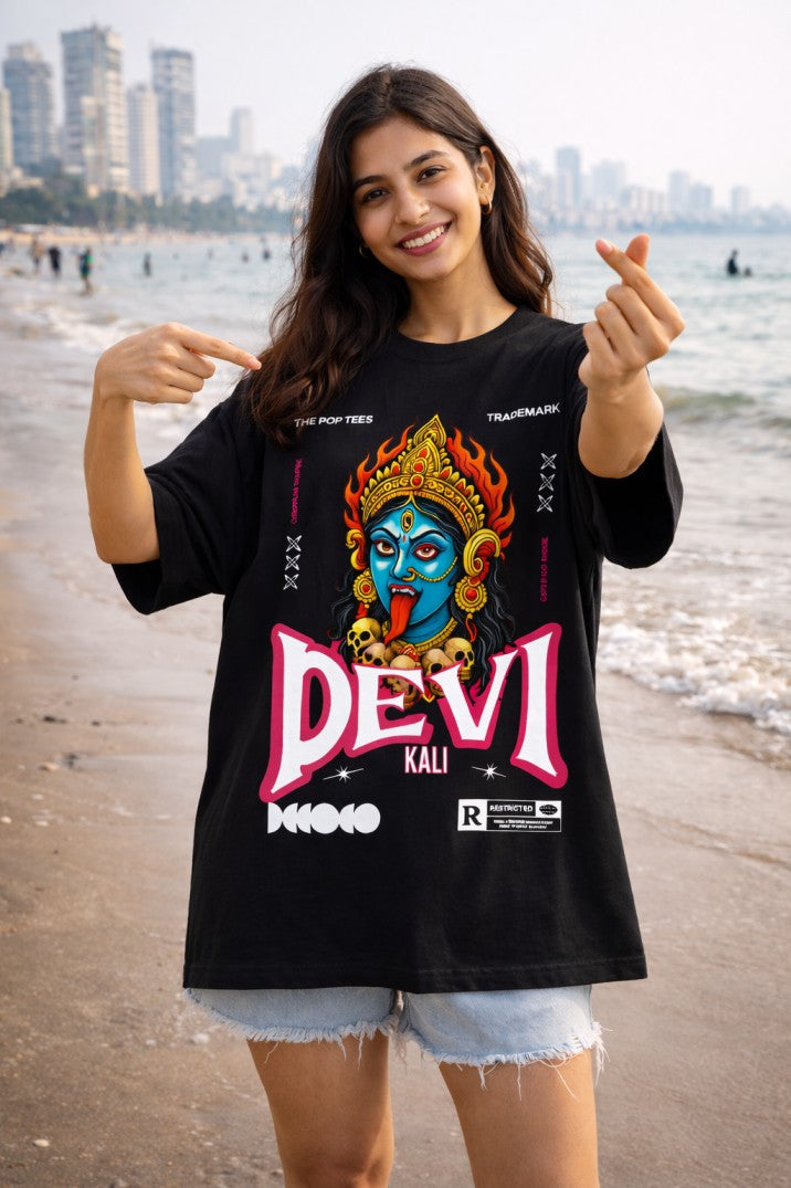 Devi Kali Drop-Shoulder T-Shirt |  Black