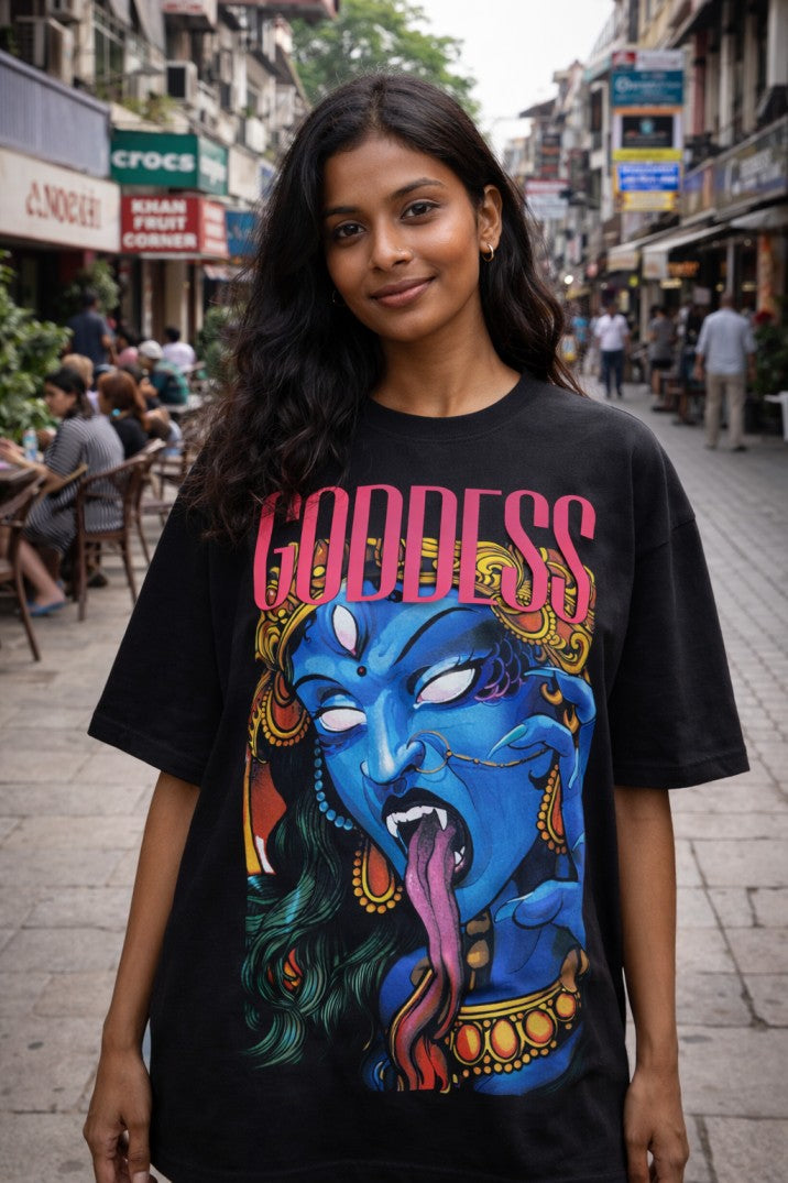 Goddess Kali Drop-Shoulder T-Shirt |  Black