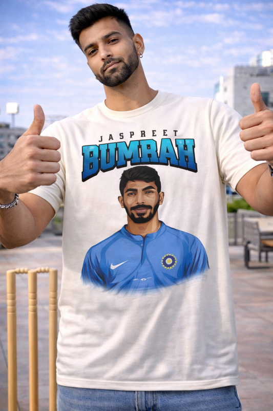 Jaspreet Bumrah T-Shirt – Men & Women | Moon White