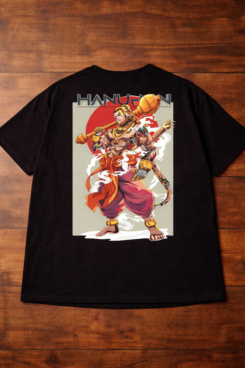 Lord Hanuman Drop-Shoulder T-Shirt – Men & Women | Black