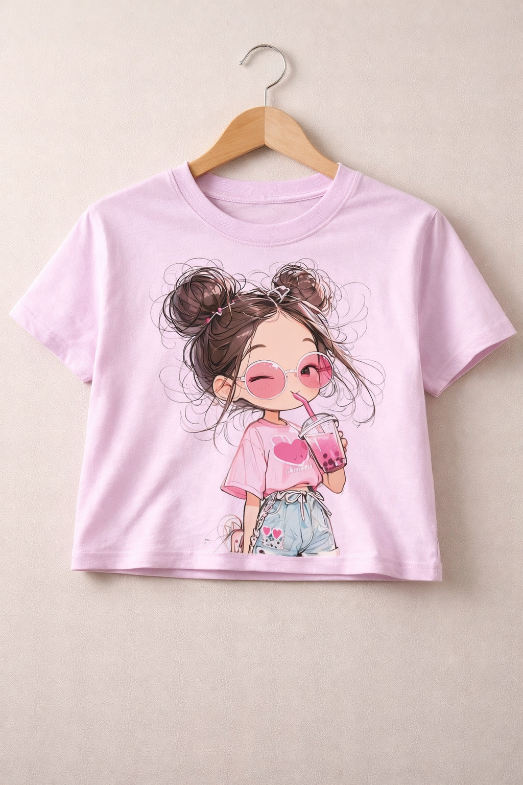 Anime Style And Pink Vibes Crop Top – Women | Lovely Lavender