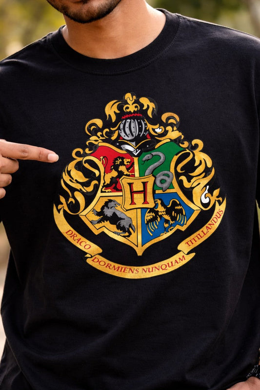 Harry Potter Hogwarts Emblem T-Shirt |  Black