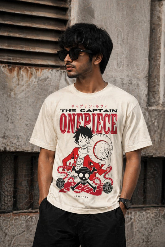 One Piece Luffy Regular Fit T-Shirt – Men & Women | Off White