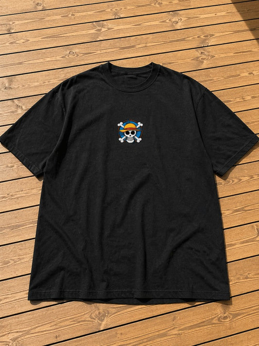 One Piece Anime Drop-Shoulder T-Shirt – Men & Women | Black