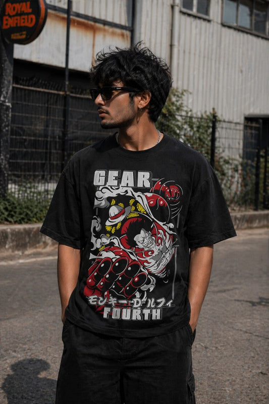 One Piece Gear Fourth Drop-Shoulder T-Shirt – Men & Women | Black