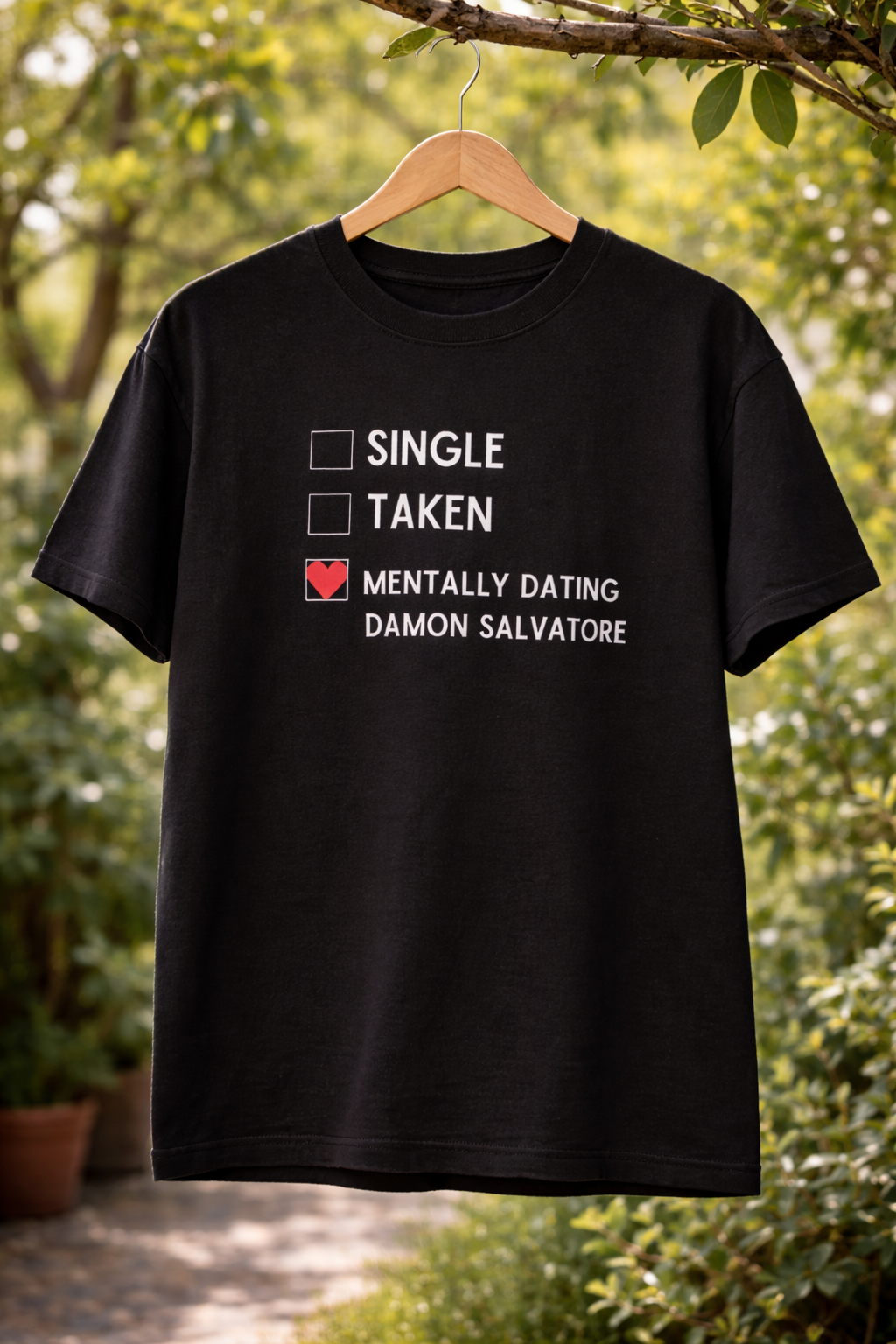 TVD In Love with Damon T-Shirt | Midnight Black (Regular Fit)