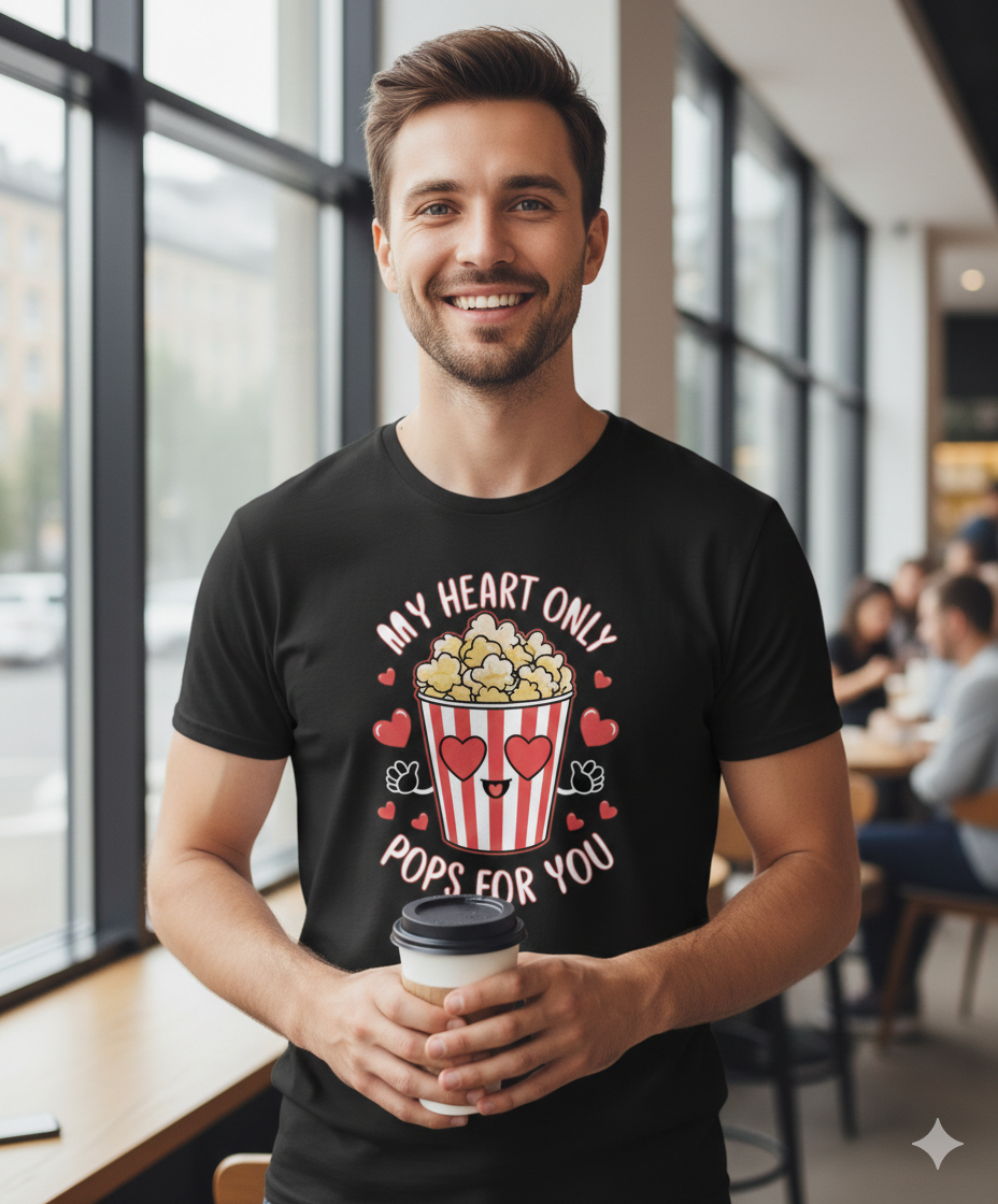 My Heart Only Pops For You Unisex T-Shirt |  Black
