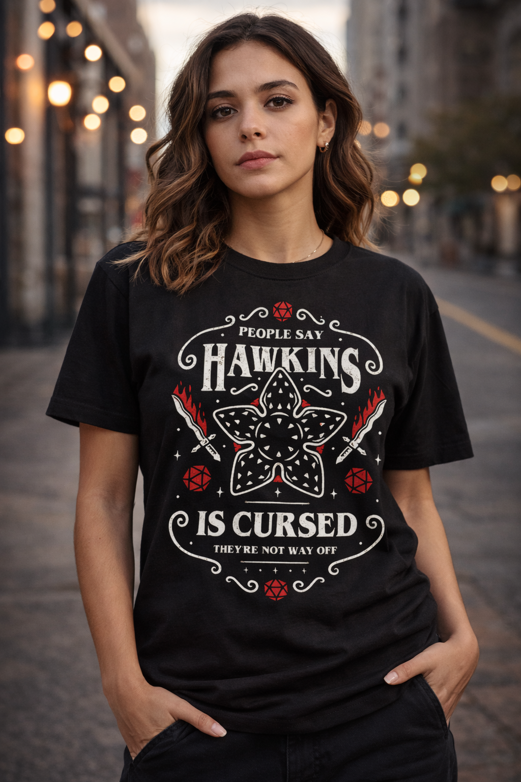 Hawkins is Cursed Unisex T-Shirt |  Black