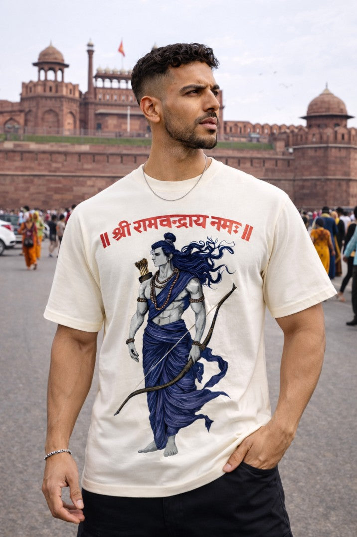 Sri Ram In Wind Regular T-Shirt |  Off-White