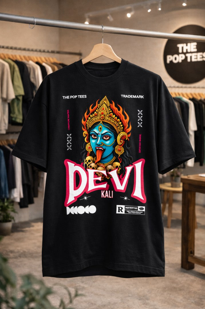 Devi Kali Drop-Shoulder T-Shirt |  Black
