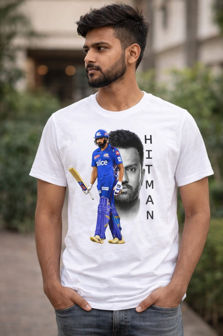 Rohit Sharma Hitman T-Shirt – Men & Women | Moon White