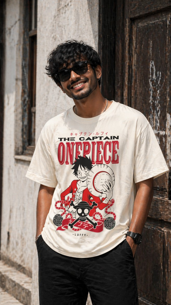 One Piece Luffy Regular Fit T-Shirt – Men & Women | Off White