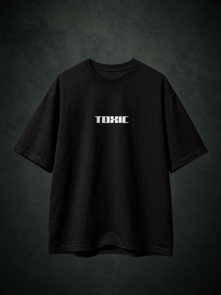 Toxic Illustrated Drop-Shoulder T-Shirt – Men & Women | Black