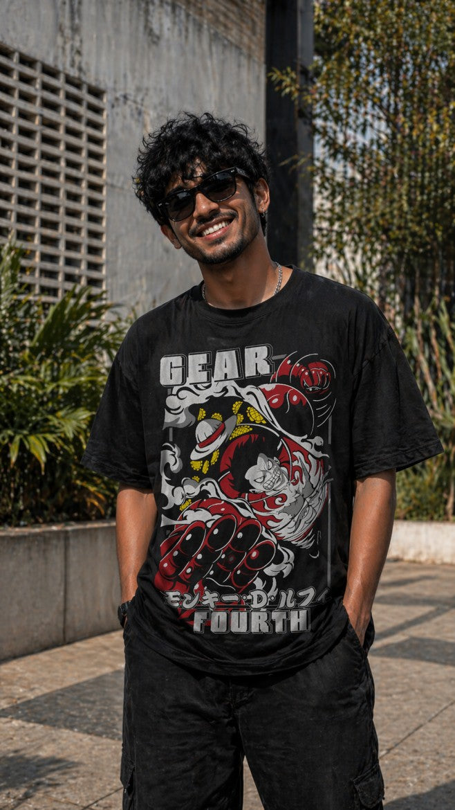 One Piece Gear Fourth Drop-Shoulder T-Shirt – Men & Women | Black