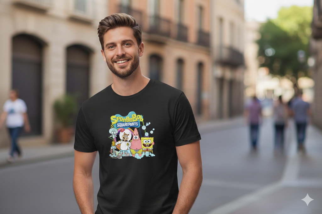 Sponge Bob Square Pants Unisex T-Shirt |  Black