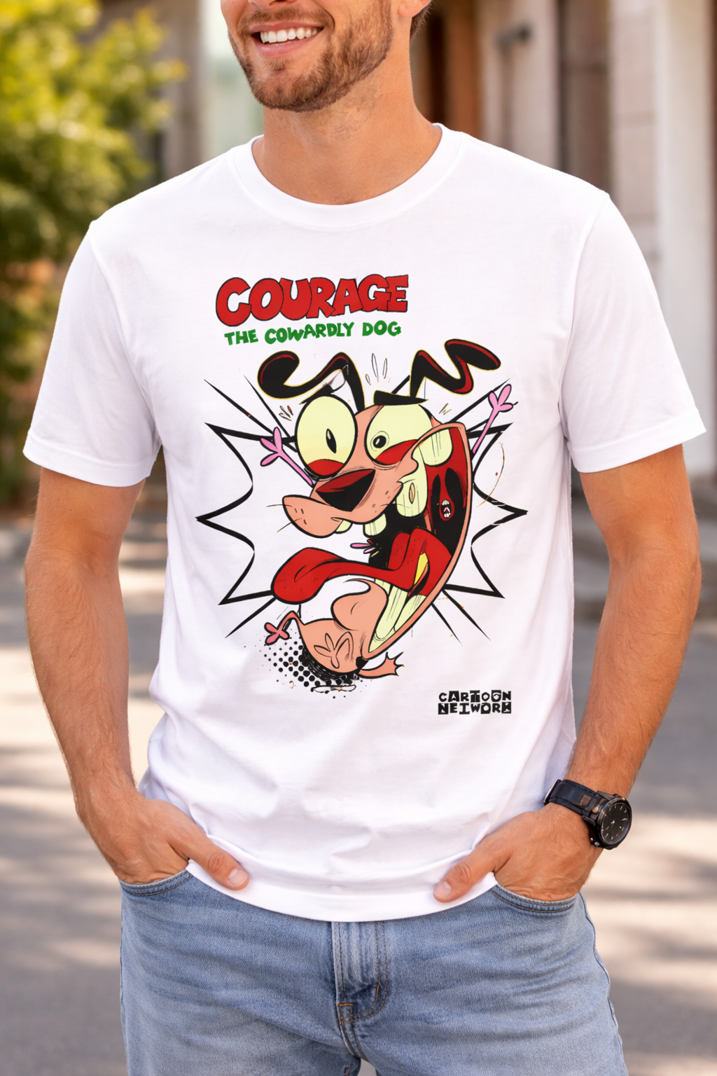 Courage The Cowardly Dog Unisex T-Shirt |  White