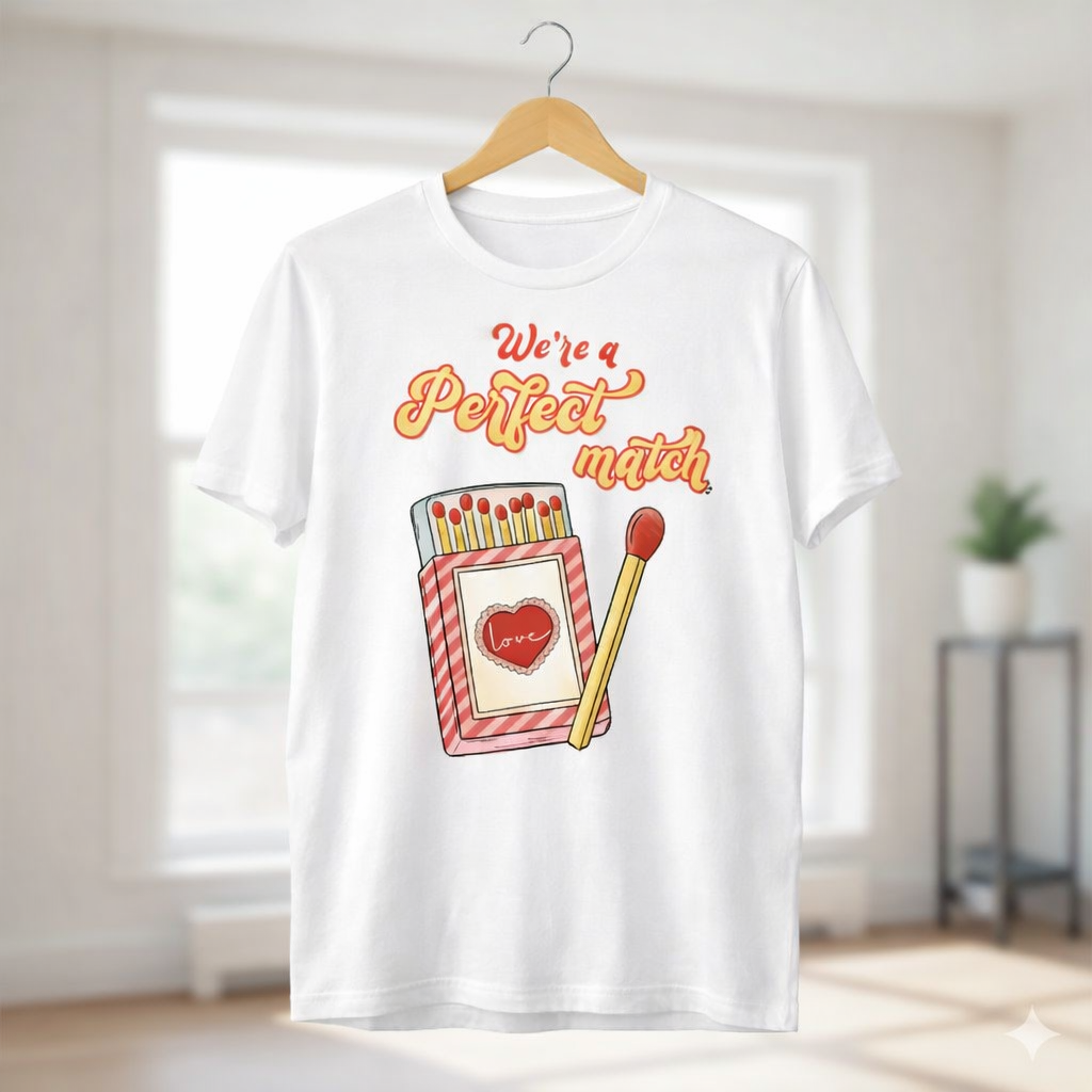 We're A Perfect Match Unisex T-Shirt |  White