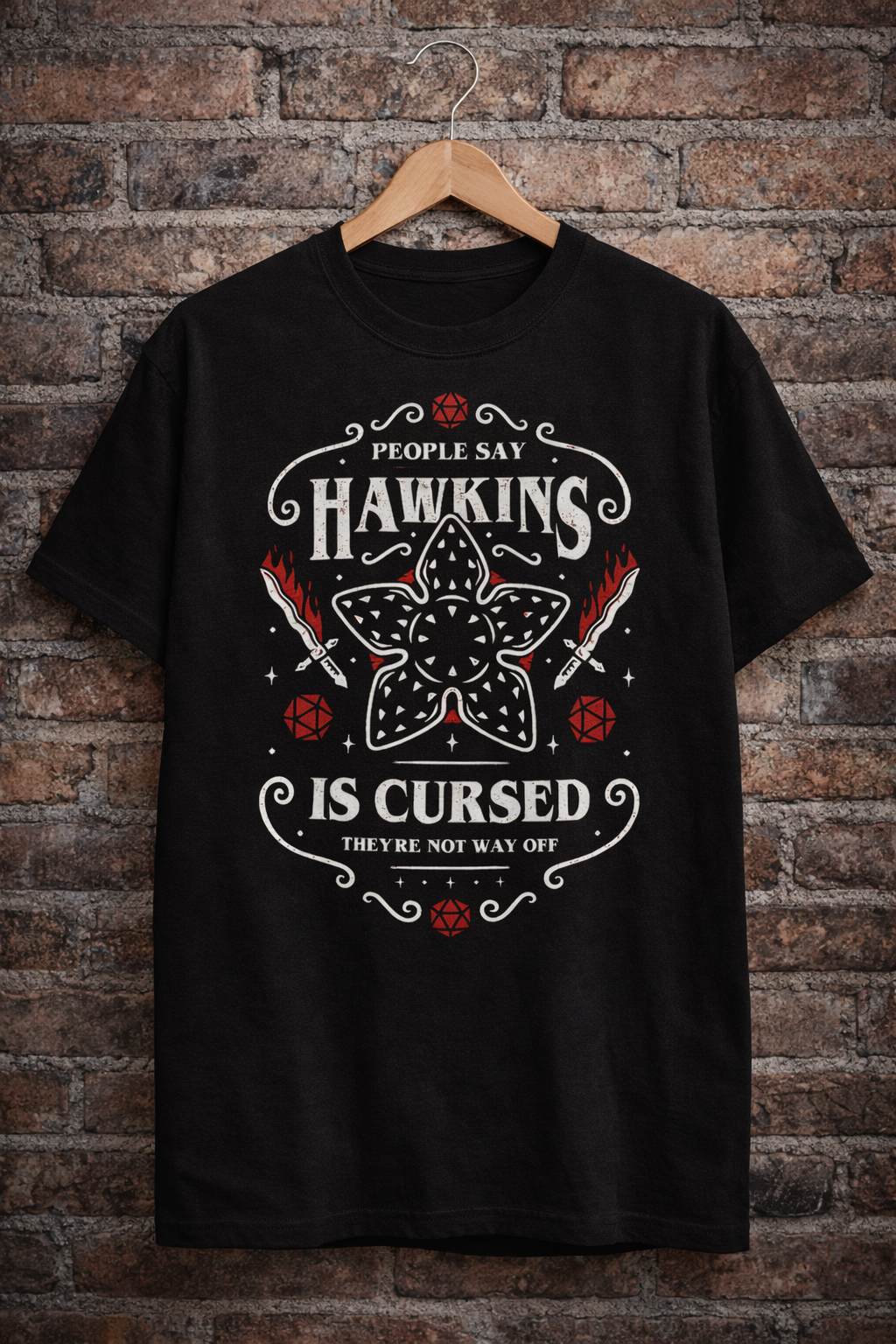 Hawkins is Cursed Unisex T-Shirt |  Black